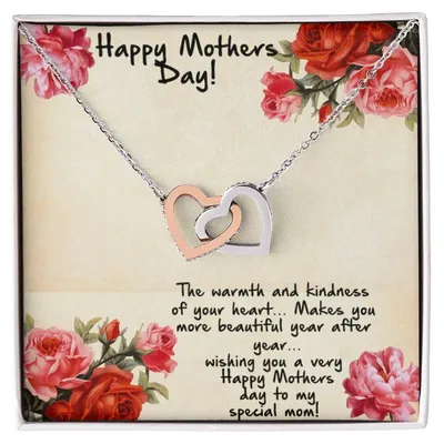 Mothers Day Heart Necklace Interlocking Hearts Necklace