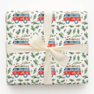 Christmas Camper Cruise - Gift Wrap for Christmas, Holidays Wrapping Paper, Christmas Wrapping Paper