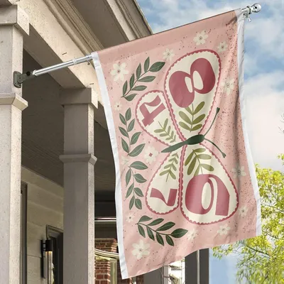 Butterfly Numbers Educational House Flag, Nature-Inspired Learning Banner Horizontal House Flag