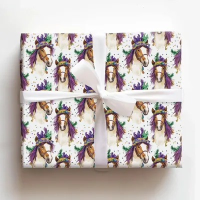 Mardi Gras Shetland - Gift Wrap for Christmas, Holidays Wrapping Paper, Christmas Wrapping Paper
