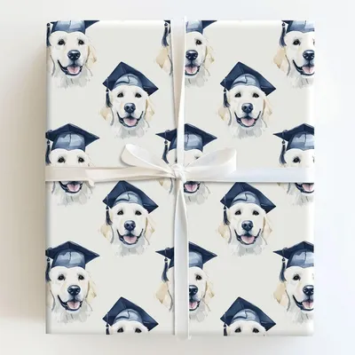 White Golden Graduate - Gift Wrap for Christmas, Holidays Wrapping Paper, Christmas Wrapping Paper