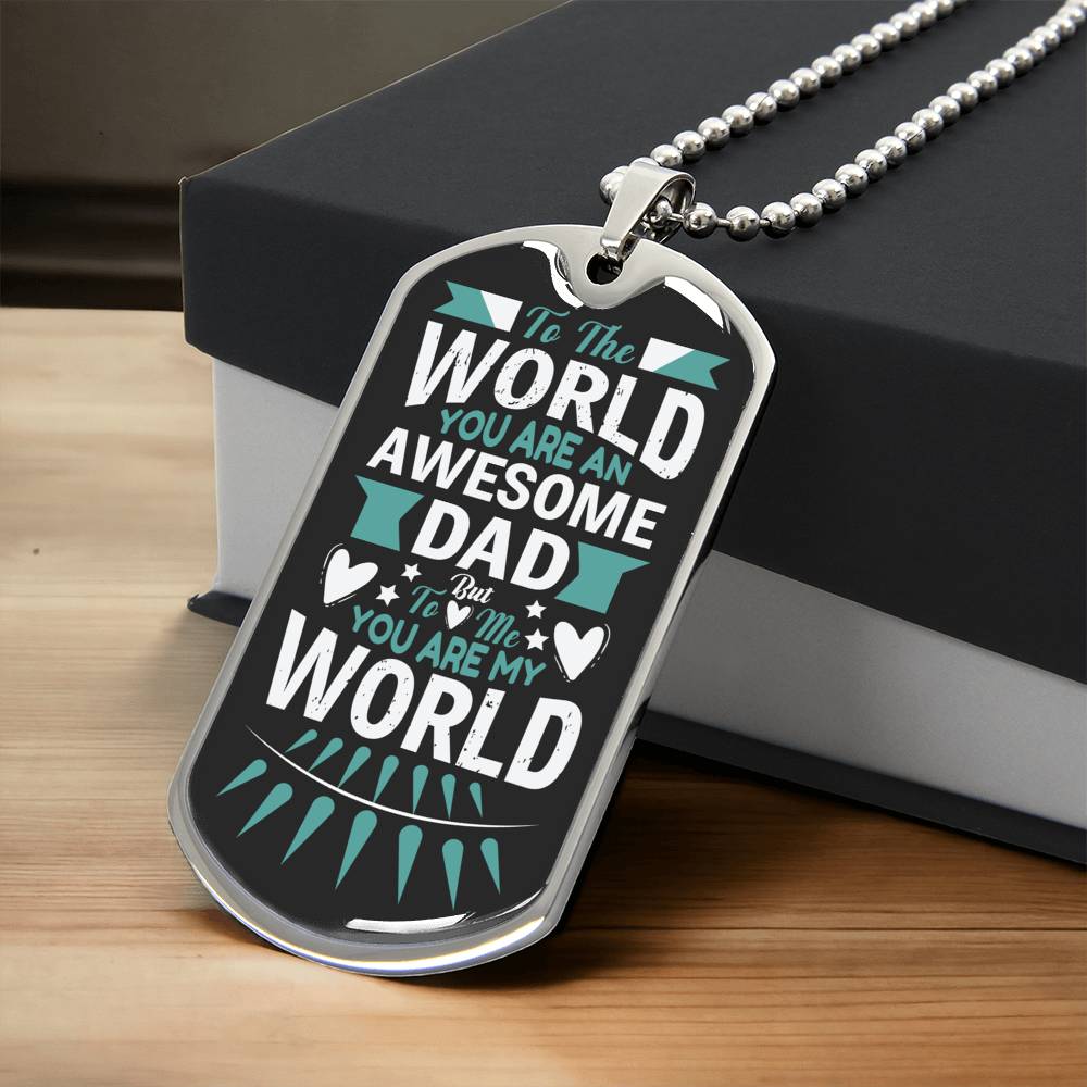 To My Dad Dog Tag Necklace, Father's Day Gift From Daughter, Gift For Dad, Gift For Dad From Daughter, Birthday Gift, Dad Necklace - Army Tag Necklace, Dog Tag