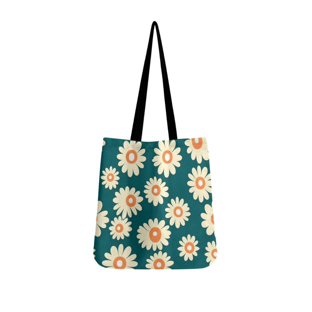 Teal Daisy Cloth Tote Bags