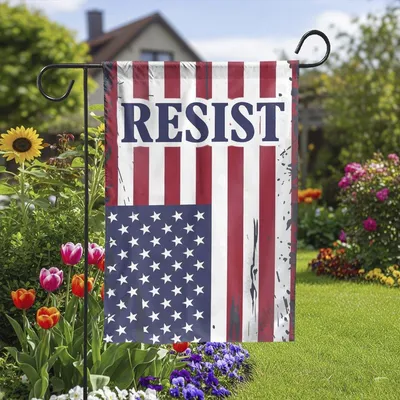 Resist Fascism Garden Flag, Anti Trump Political Statement Double-Sided Flag Vertical Garden Flag