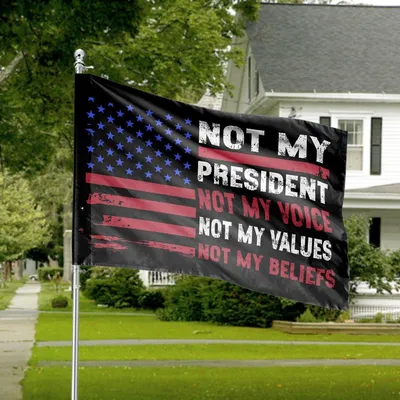 Not My President Protest Horizontal House Flag, Political Dissent Patriotic Flag Horizontal House Flag