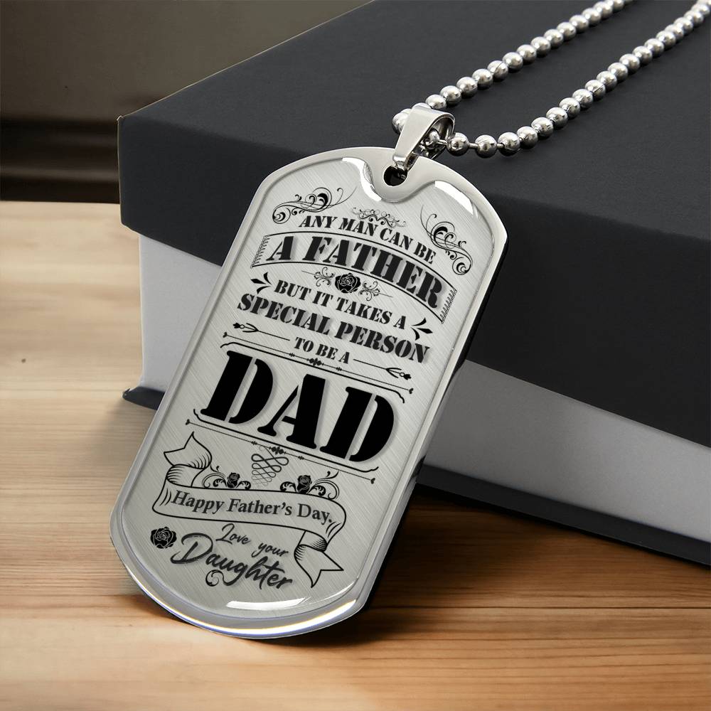 Collection Dad - Father's Day Gift For Dad From Daughter - Dog Tag Necklace - Army Tag Necklace, Dog Tag