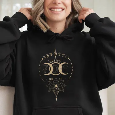 Subtle Anti Fascist Fdt Celestial Moon Political Hoodie, Anti Trump Hoodie, Pro Choice Feminist Democrat Activist Hoodie, Gift For Her