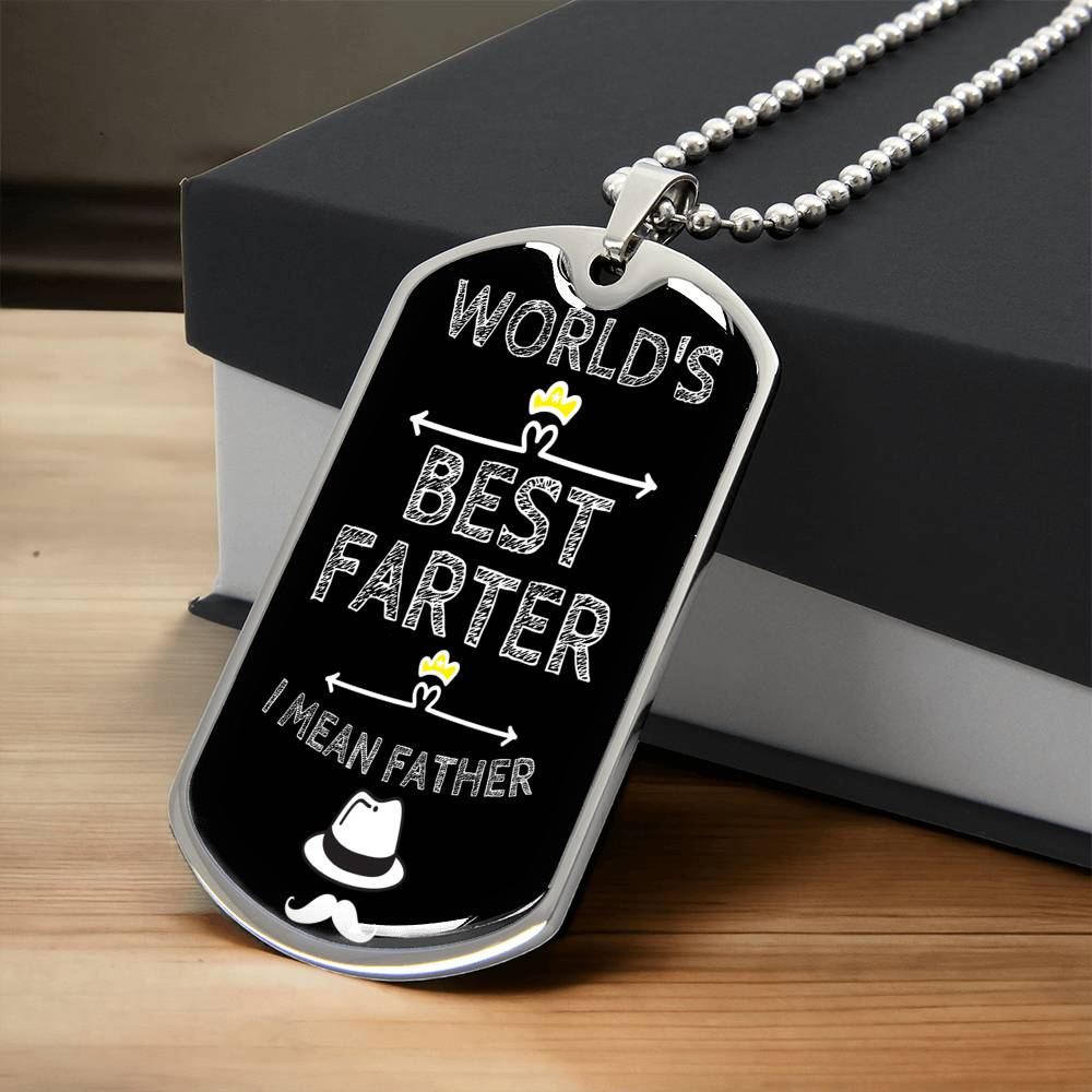 World Best Farter Jewerly - Army Tag Necklace, Dog Tag