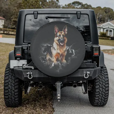 Watercolor Crack Dog Spare Tire Cover, Abstract Pet Design, Perfect Gift For Dog Mom Or Dad, Waterproof Vinyl Wheel Protector Spare Tire Cover