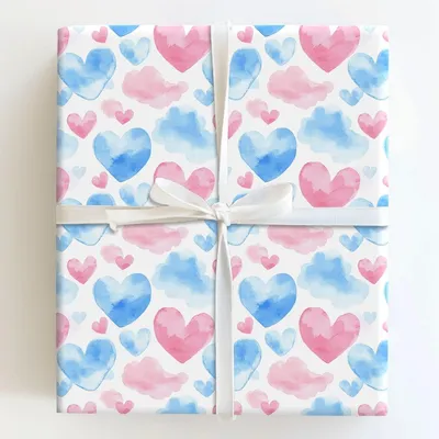 Cloud Nine Hearts - Gift Wrap for Christmas, Holidays Wrapping Paper, Christmas Wrapping Paper