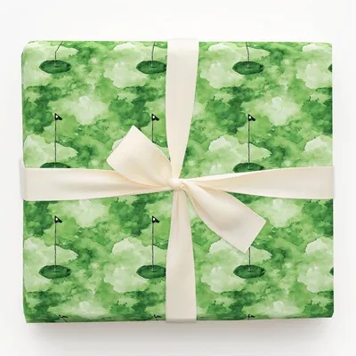 Green Putt - Gift Wrap for Christmas, Holidays Wrapping Paper, Christmas Wrapping Paper