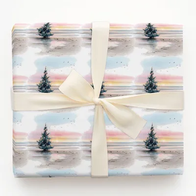 Coastal Sparkle - Gift Wrap for Christmas, Holidays Wrapping Paper, Christmas Wrapping Paper