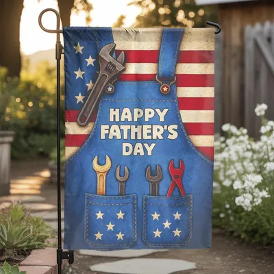 Vertical Garden - Father'S Day Patriotic Garden Flag Vertical Garden Flag