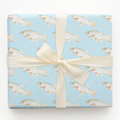 Baby Blue Stream - Gift Wrap for Christmas, Holidays Wrapping Paper, Christmas Wrapping Paper