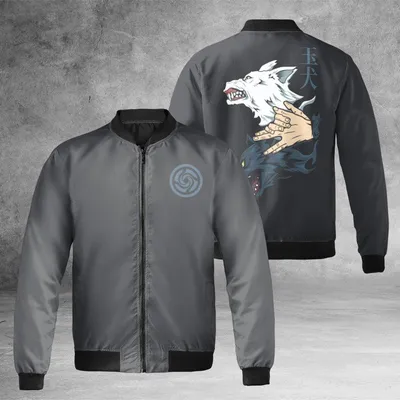 Megumi Fushiguro Jacket, Windproof Bomber Jacket, Divine Dogs Jujutsu Kaisen Art, Anime Streetwear, Manga Fan Gift Bomber Jacket