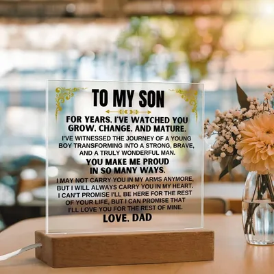 Unique Gift for Son from Dad - You Make Me Proud - Acrylic Square Plaque