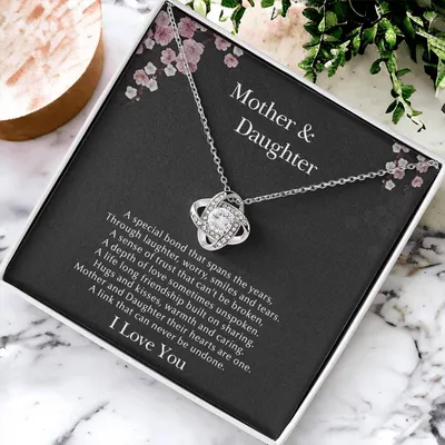 Mother & Daughte Love Knot Necklace