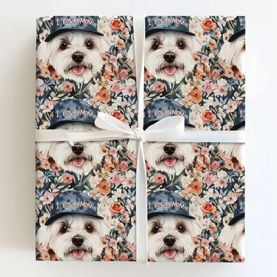 Mom's Favorite Westie - Gift Wrap for Christmas, Holidays Wrapping Paper, Christmas Wrapping Paper