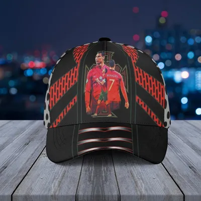 Baseball Cap Cristiano Ronaldo Red Jersey With Chevron Stripe And Polka Dot Panels Baseball Cap