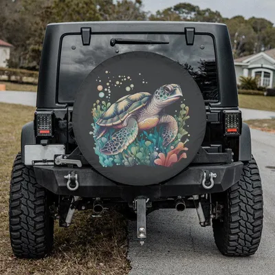 Generic Sea Turtle Spare Tire Cover With Or Without Backup Camera Hole, Turtle Tire Cover, Sea Turtle Tire Cover Spare Tire Cover