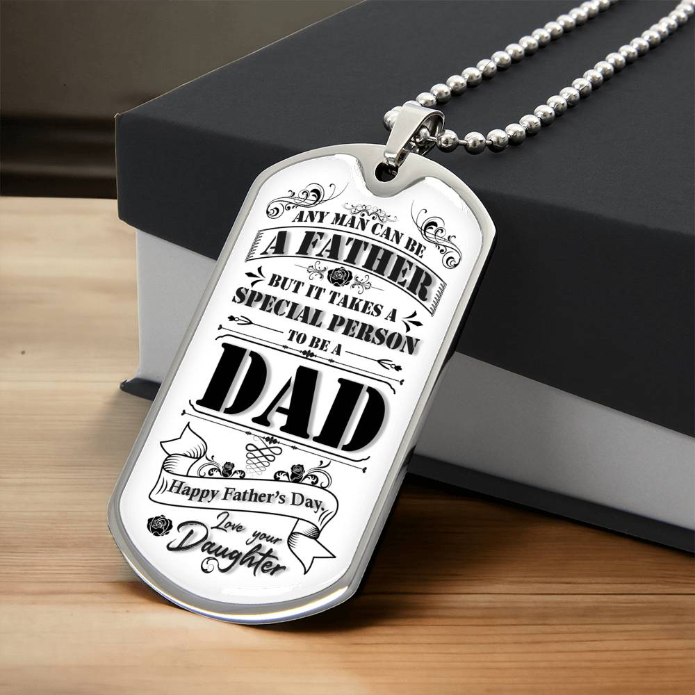 Father's Day Gift From Daughter Unique Father's Day Gift - Army Tag Necklace, Dog Tag