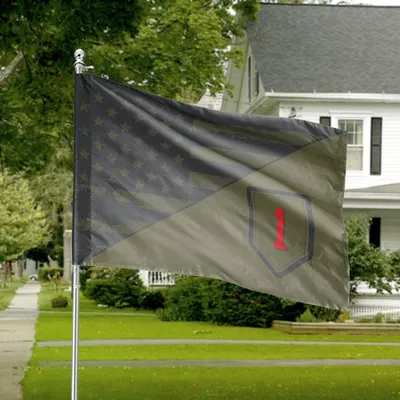 1st Infantry Division Houseflag, Distressed Us Flag Military Banner, Double Sided Uv Resistant Decor Horizontal House Flag