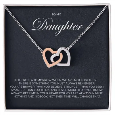 To My Daughter - Tomorrow - Necklace Interlocking Hearts Necklace