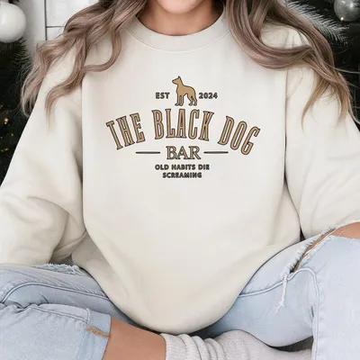 Minimalist The Black Dog Sweatshirt, Unisex Concert Sweatshirt, Gift Idea For Friend, Era Tour Sweatshirt, Tops, Full Size, Full Colors