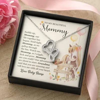 Saddle Up Mommy Necklace 1 Double Hearts Necklace