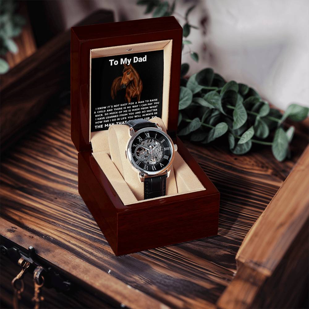 Gift For Dad Fathers Day Gift From Daughter Openwork Watch Gift For Men To My Dad Birthday Gift From Son 1