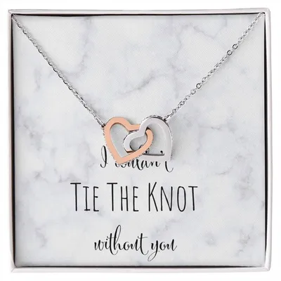 I Can'T Tie The Knot Without You - Silver Interlocking Hearts Necklace