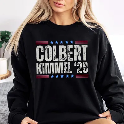 Jimmy Kimmel Sweatshirt Colbert Kimmel 2028 Protect Late Night Tv Defend Free Speech Sweatshirt For Liberals Gift For Men And Women
