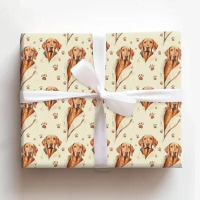 Spa Day with the Vizsla - Gift Wrap for Christmas, Holidays Wrapping Paper, Christmas Wrapping Paper