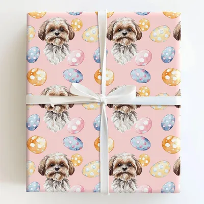 Easter Eggs with the Shih Tzu - Gift Wrap for Christmas, Holidays Wrapping Paper, Christmas Wrapping Paper