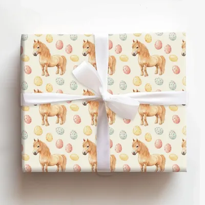 Easter Eggs with the Shetland - Gift Wrap for Christmas, Holidays Wrapping Paper, Christmas Wrapping Paper