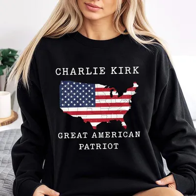 Charlie Kirk Great American Patriotic Memorial Sweatshirt Retro Tribute Legacy Sweatshirt Vintage In Loving Memory Sweatshirt Gift