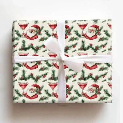 Dirty Santa - Gift Wrap for Christmas, Holidays Wrapping Paper, Christmas Wrapping Paper