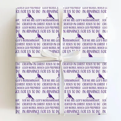 Created in Christ - Gift Wrap for Christmas, Holidays Wrapping Paper, Christmas Wrapping Paper