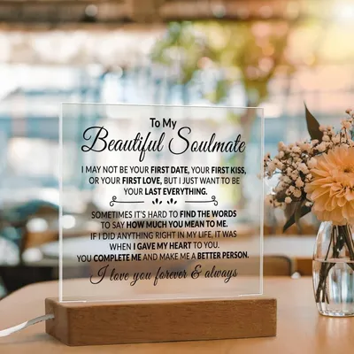 To My Soulmate - You Complete Me - Acrylic Square Plaque
