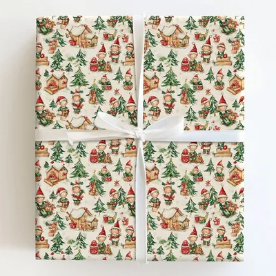 Jolly Little Helper - Gift Wrap for Christmas, Holidays Wrapping Paper, Christmas Wrapping Paper