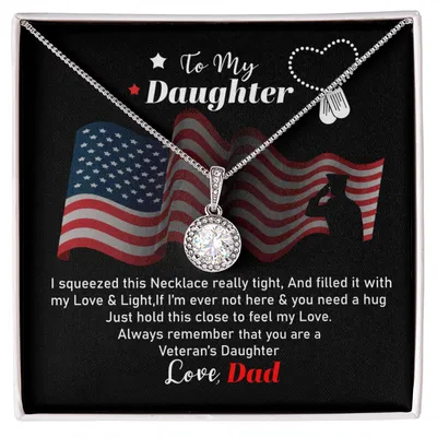 Veteran's Daughter - Alluring Beauty Necklace, Gift For Daughter From Veteran Dad, Christmas Gifts, Veteran Gift Ideas, Birthday Gift For Daughter From Veteran Dad, Veteran Daughter Gift Gift For Daughter, Veteran Family Bride Gift From Dad Necklaces
