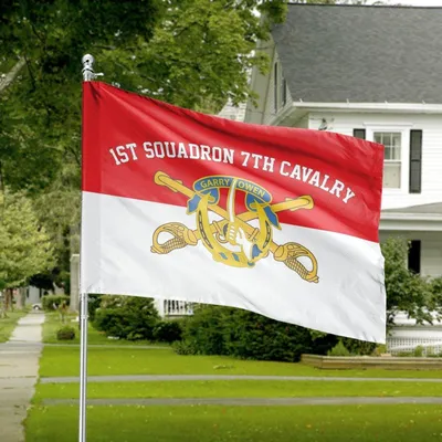 House Flag U.S. Army 1st Squadron 7th Cavalry Garry Owen Military Decor}$$ Horizontal House Flag