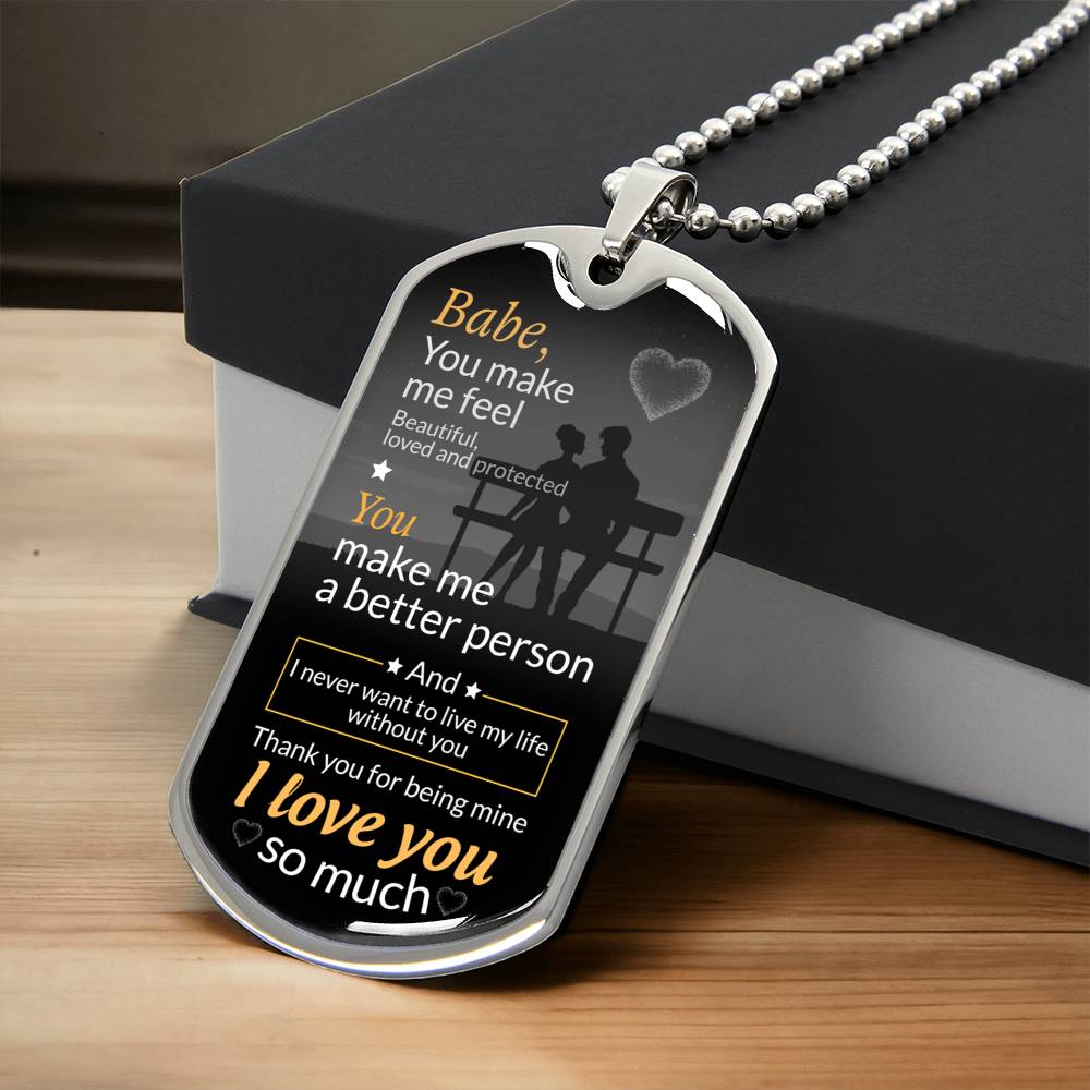 To My Girlfriend Necklace - Necklace For Girlfriend, Birthday Gift For Girlfriend, Girlfriend Gifts, Valentine Gift For Girlfriend - Army Tag Necklace, Dog Tag