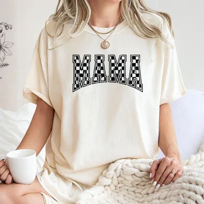Checkered Mama T-Shirt Gift For Mom,Vintage Checkered Mama T-Shirt,Retro Mom T-Shirt,Mother'S Day Gift