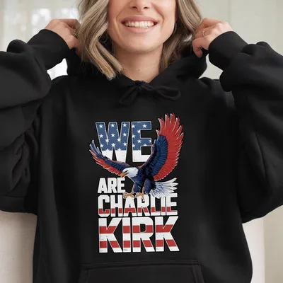 Charlie Kirk We Are Graphic Hoodie Patriotic Eagle American Flag Hoodie For Men Women Motivational Unisex Streetwear Top