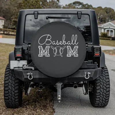 Baseball Mom Spare Tire Cover, Funny Baseball Design, Waterproof Vinyl Tire Protector For Outdoor Travel Spare Tire Cover