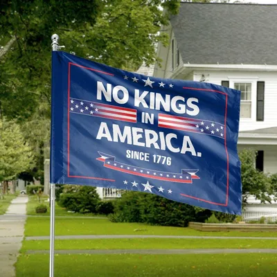 Horizontal House Flag, No Kings In America Since 1776 Patriotic Stars And Stripes Horizontal House Flag
