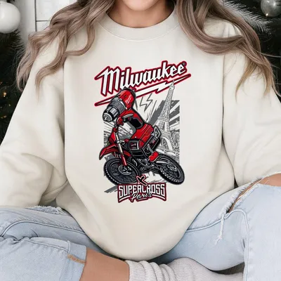 Milwaukee Supercross Tools Graphic Sweatshirt Vintage Racing Style Sweatshirt Retro Mechanic Workwear Unisex Sweatshirt Classic Cotton