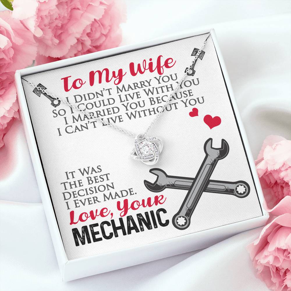 Gift For Mechanic's Wife - Love Knot Necklace