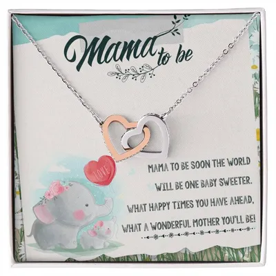 Mama To Be Interlocking Hearts Necklace Message Card